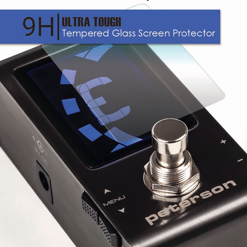 Just like a cell phone screen protector, this tempered glass screen protector will help protect your StroboStomp Mini screen from most damage from scratches and scuffs to keep it looking its best from gig to gig! Easy, bubble-free installation makes it simple to add quality screen protection to your favorite tuning pedal. | Peterson Strobe Tuners